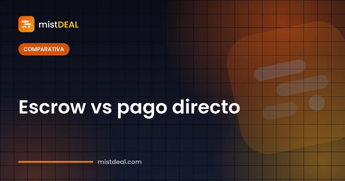 Portada que compara escrow vs pago directo, con dos caminos de pago distintos