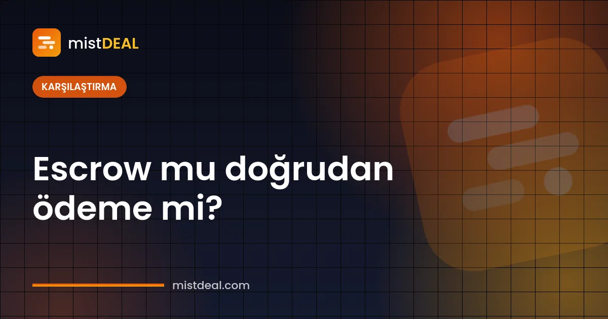 Escrow ve doğrudan ödeme yöntemlerini karşılaştıran, iki ayrı ödeme yolu gösteren kapak