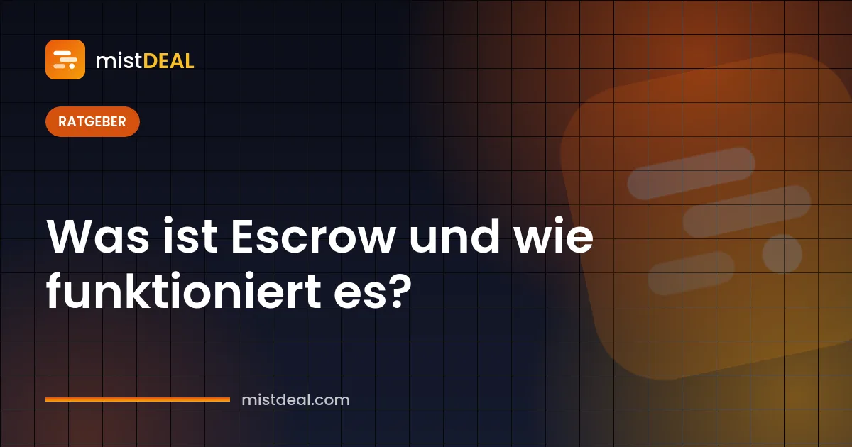 Illustration zur Frage, was Escrow ist: eine Treuhandzahlung zwischen Käufer und Verkäufer