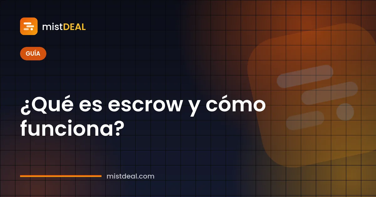 Ilustración que explica qué es escrow, con un pago en garantía retenido entre comprador y vendedor