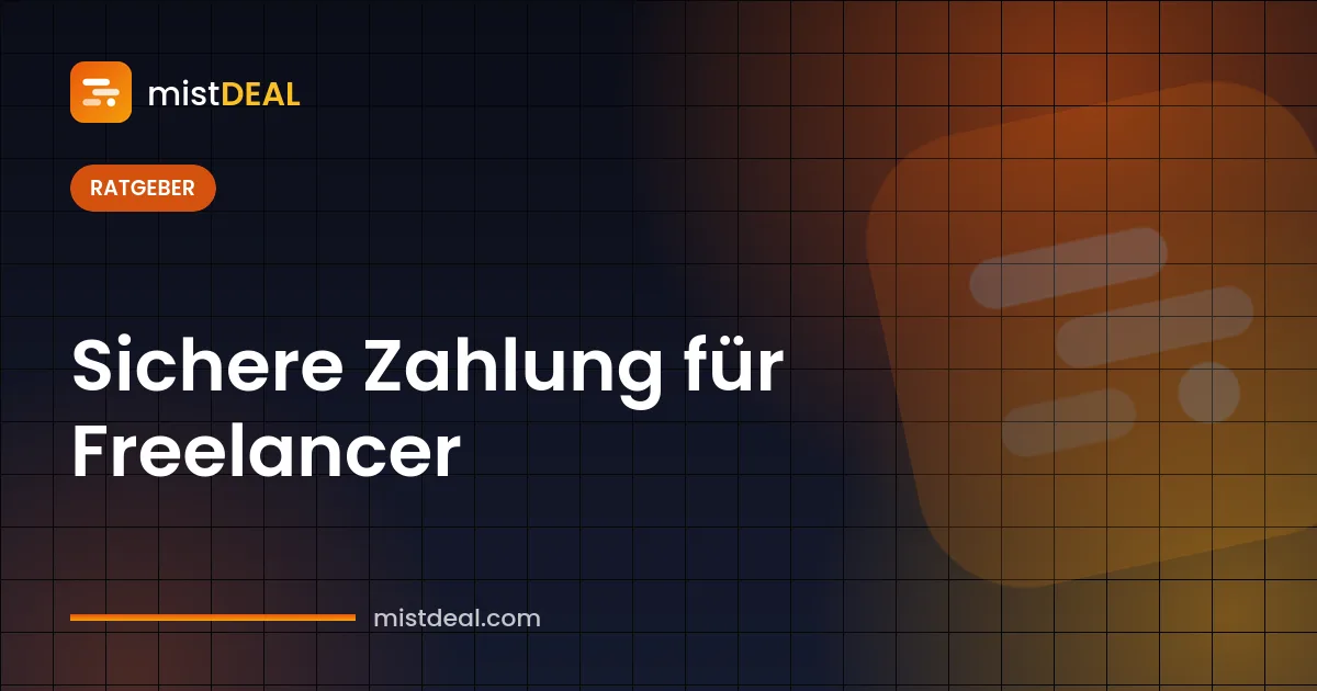Illustration zur sicheren Zahlung für Freelancer mit fertiger Arbeit und treuhänderisch verwahrter Zahlung