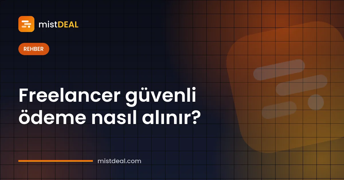 Freelancer güvenli ödeme sürecini gösteren, iş teslimi ve emanette bekleyen ödeme çizimi