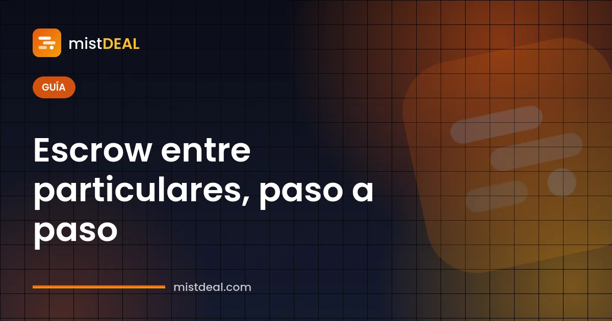 Ilustración de escrow entre particulares, con fondos retenidos en una bóveda entre dos usuarios