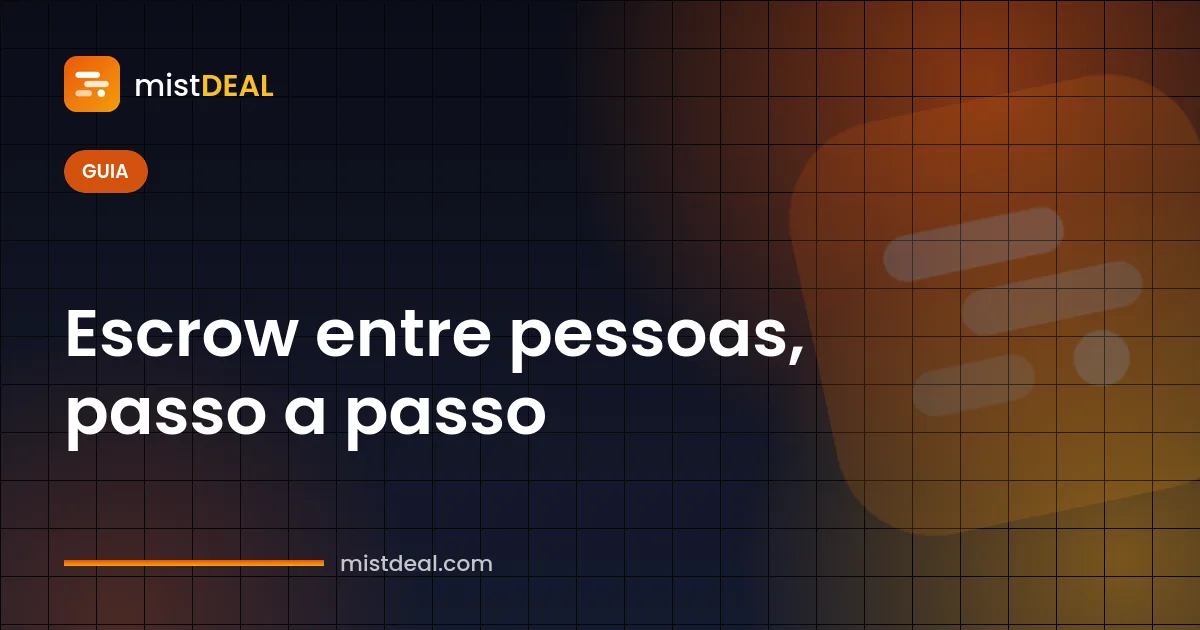 Ilustração de escrow entre pessoas, com o dinheiro guardado num cofre entre dois usuários