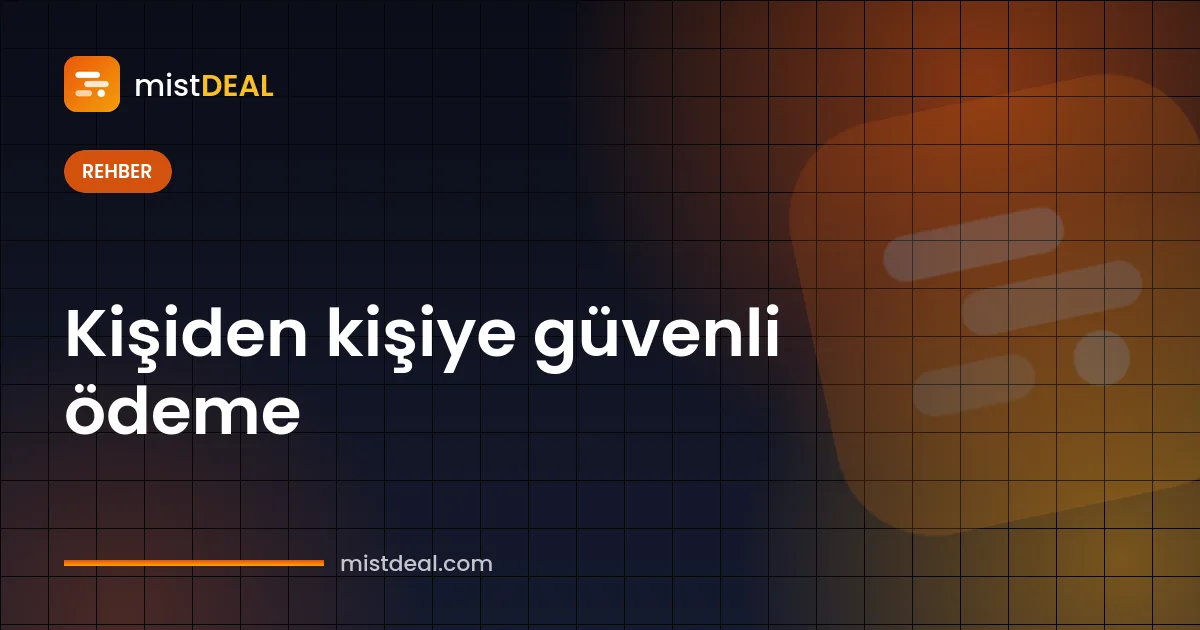 Kişiden kişiye güvenli ödeme sürecini gösteren, iki kullanıcı arasında emanette bekleyen tutar çizimi