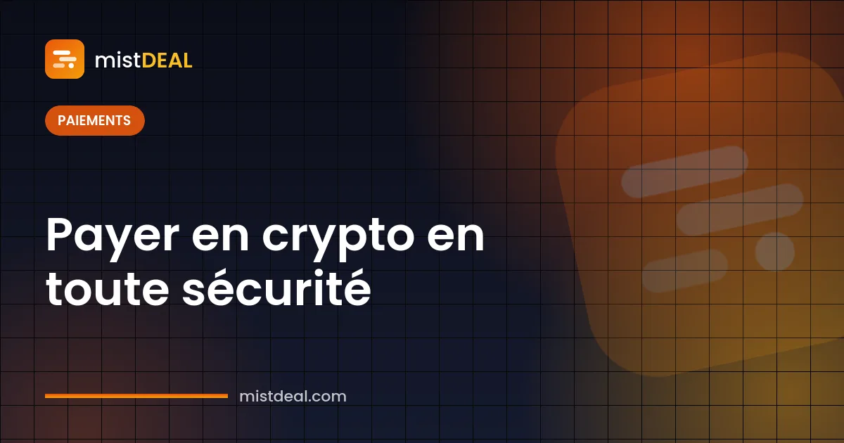 Image de couverture sur le paiement en crypto, avec la vérification du réseau, du montant et de l'adresse du wallet