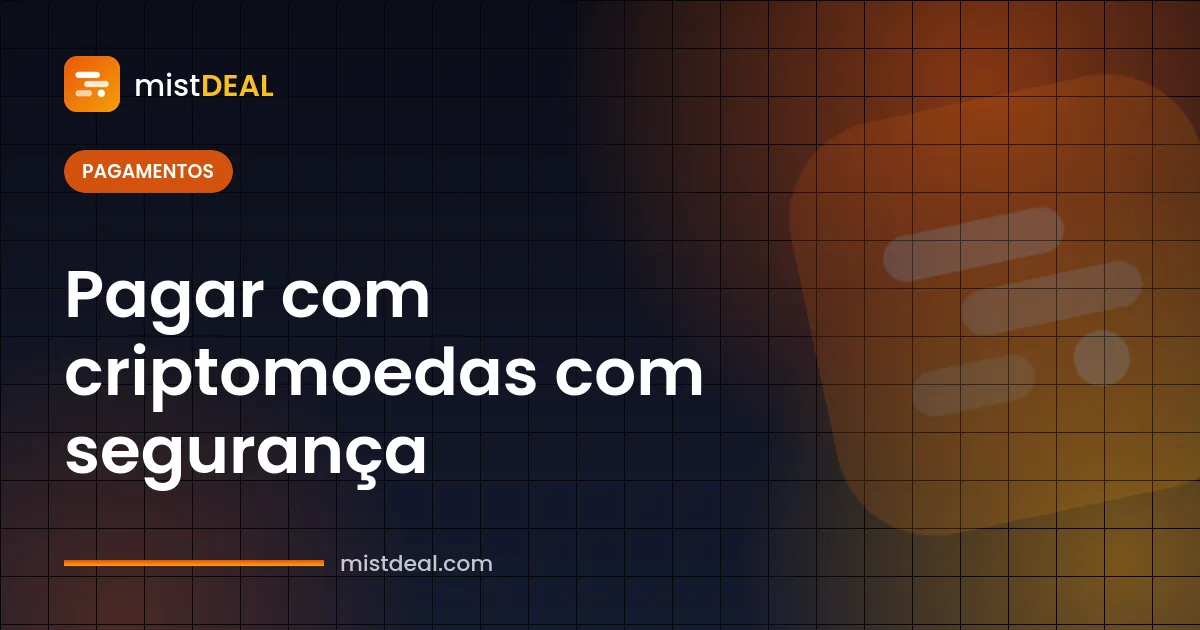Capa sobre pagar com criptomoedas, mostrando conferência de rede, valor e endereço da carteira