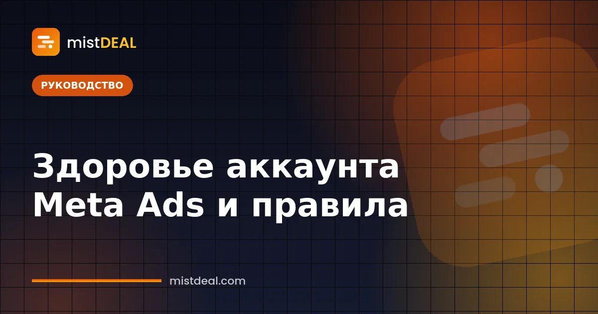 Обложка: уведомление «рекламный аккаунт Facebook ограничен» и шаги проверки здоровья аккаунта Meta Ads