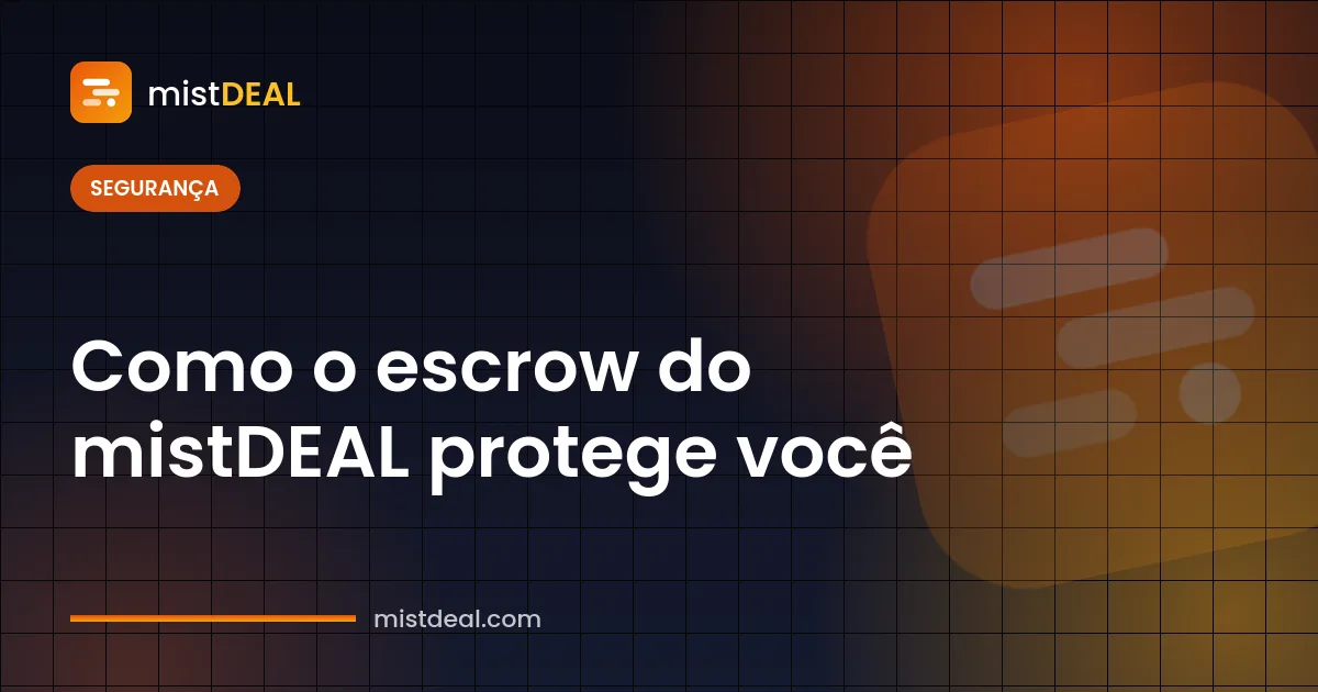 Imagem de capa mostrando o sistema de garantia do mistDEAL guardando um pagamento no cofre até o comprador aprovar