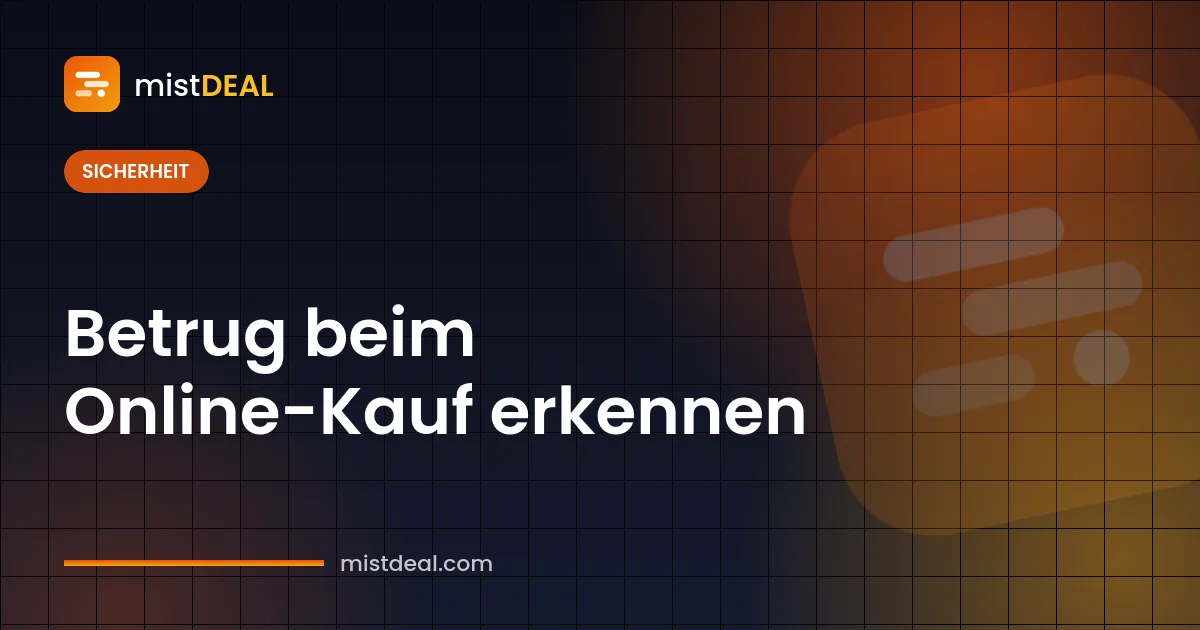 Warnzeichen und Lupe als Symbol dafür, wie man Betrug auf Online-Marktplätzen erkennt