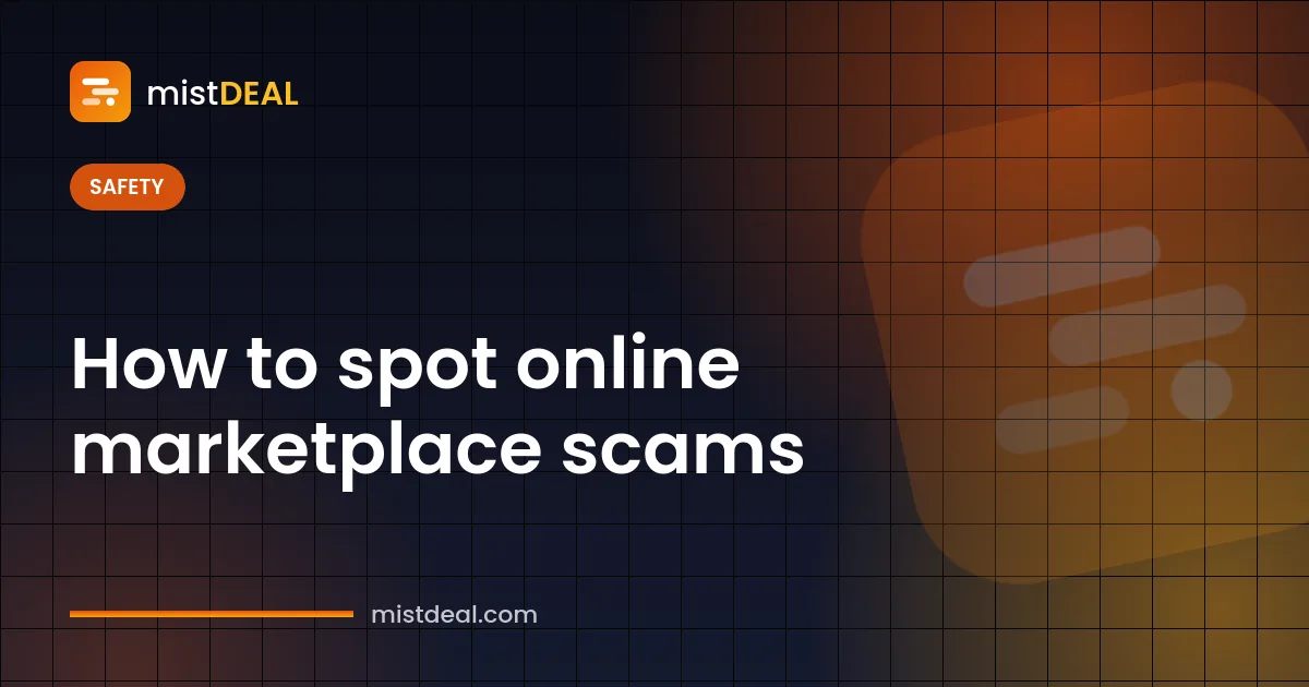 علامات تحذير وعدسة مكبرة توضح كيف تكشف الاحتيال في التسوق عبر الإنترنت والأسواق الرقمية