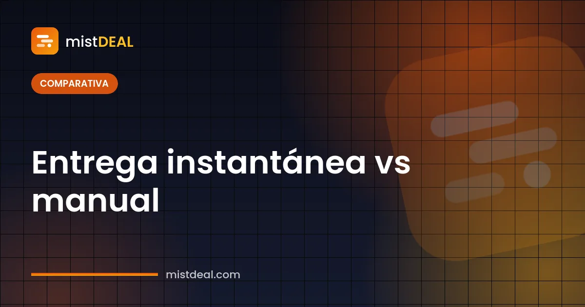 Portada que compara los flujos de entrega instantánea vs manual de productos digitales
