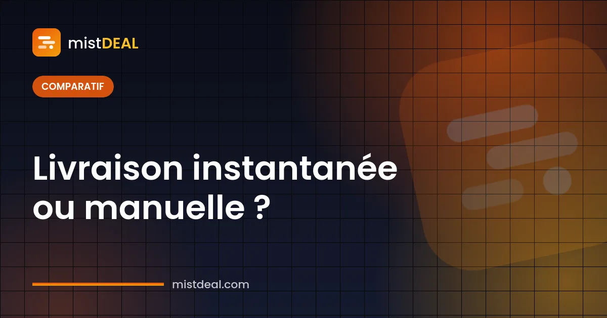 Couverture comparant les circuits de livraison instantanée et manuelle pour les produits numériques