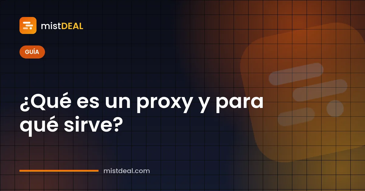 Imagen de portada que explica qué es un servidor proxy, con un servidor intermediario entre el usuario y un sitio web