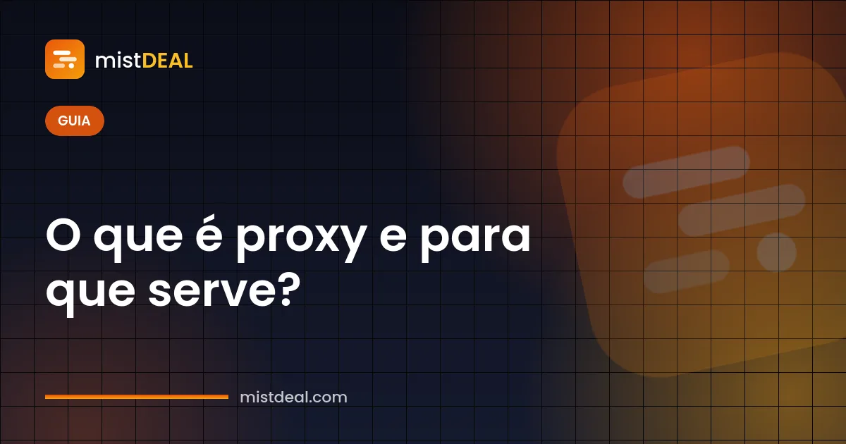 Imagem de capa explicando o que é um servidor proxy, com um servidor intermediário entre o usuário e um site