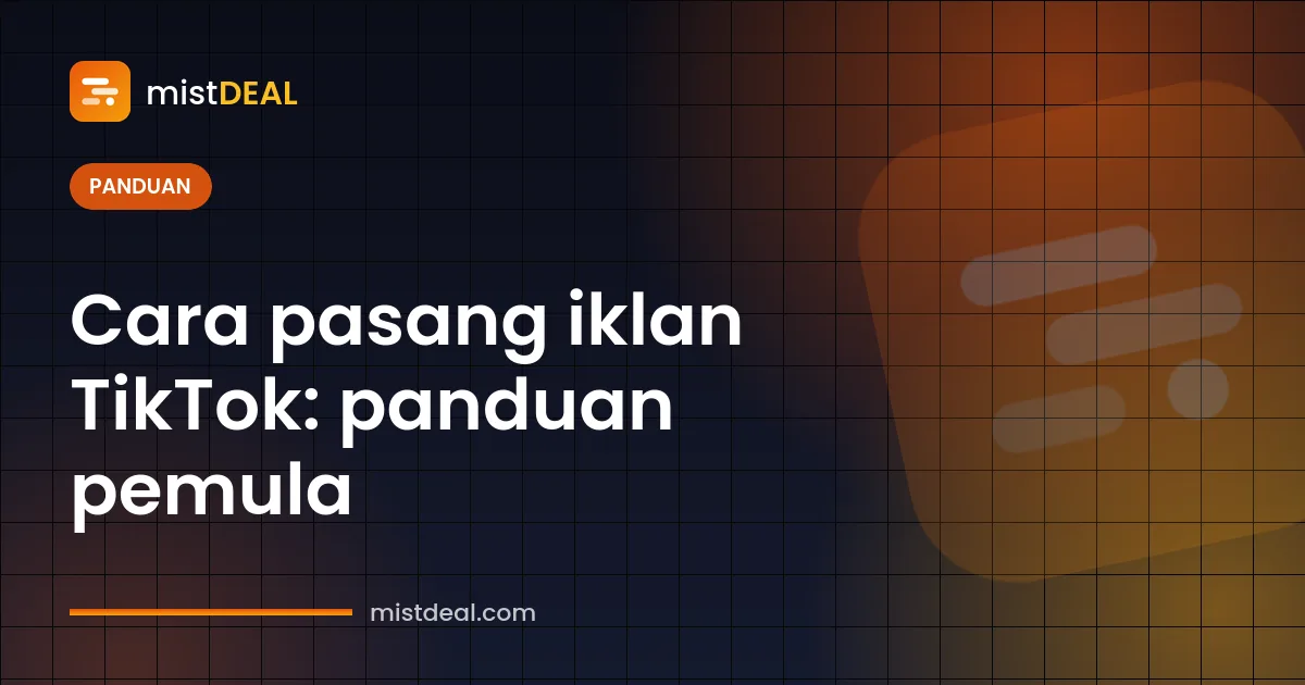 Sampul panduan cara pasang iklan di TikTok dengan Ads Manager, Business Center, dan kreatif video vertikal