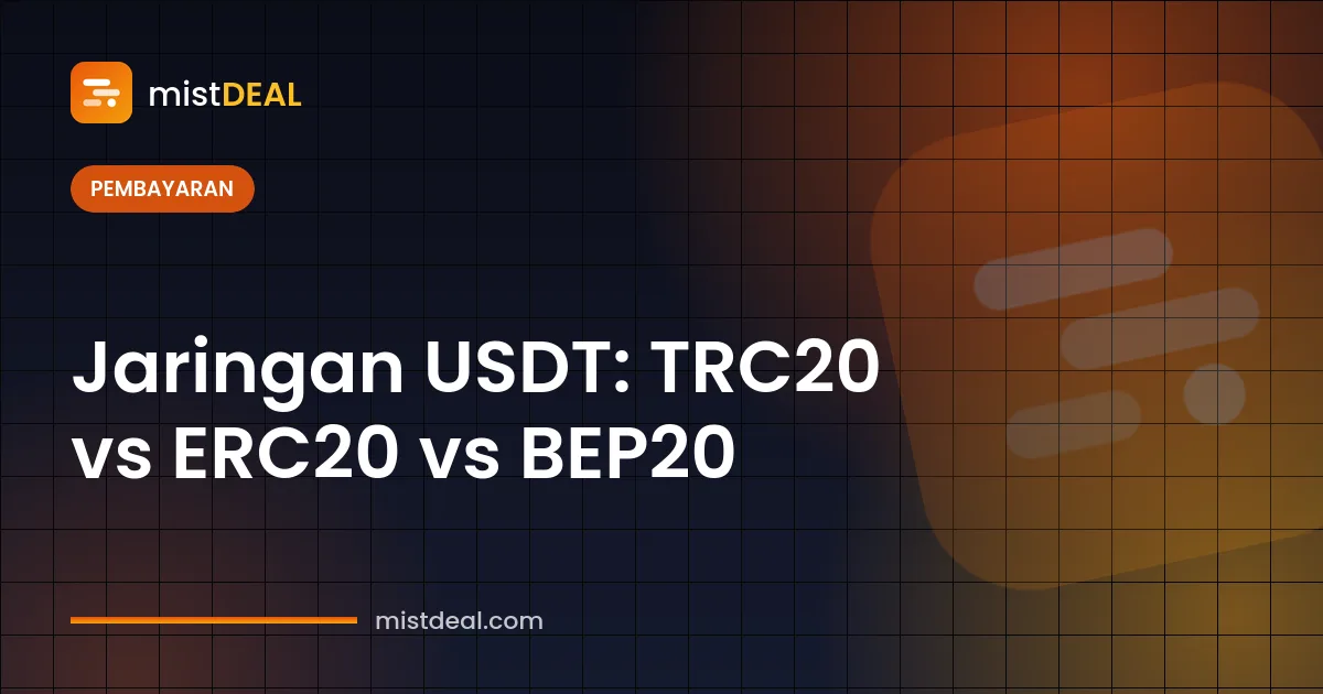 Sampul perbandingan jaringan USDT TRC20 vs ERC20 vs BEP20