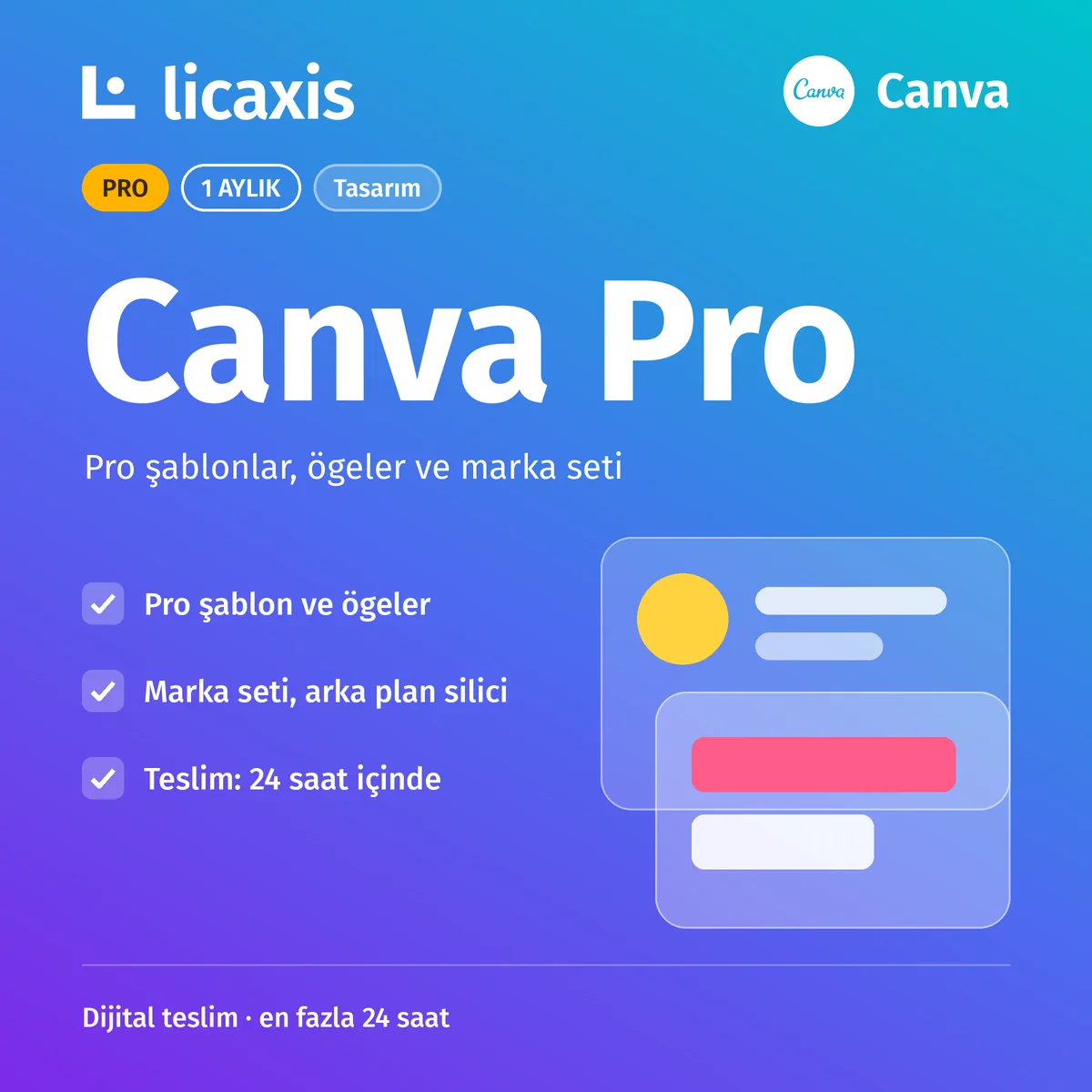 Canva Pro, 1 Ay Abonelik