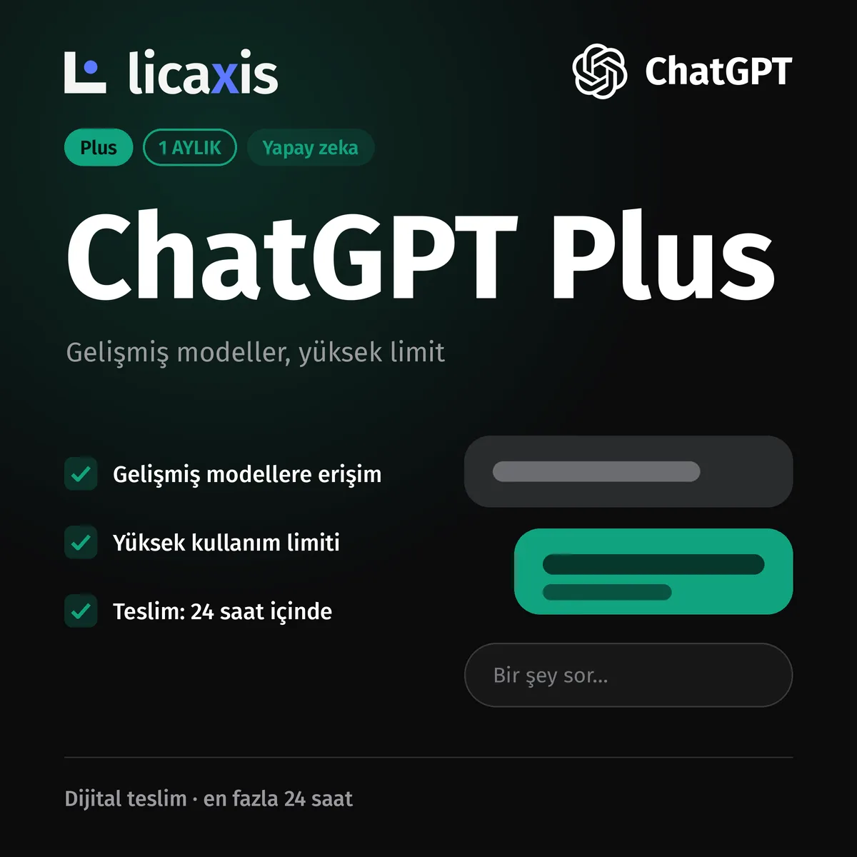 ChatGPT Plus, 1 Ay Kişisel Hesap